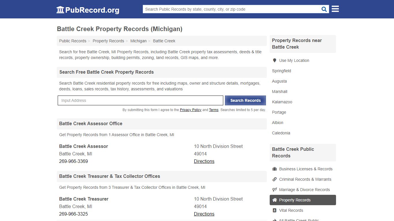 Battle Creek Property Records (Michigan) - PubRecord.org
